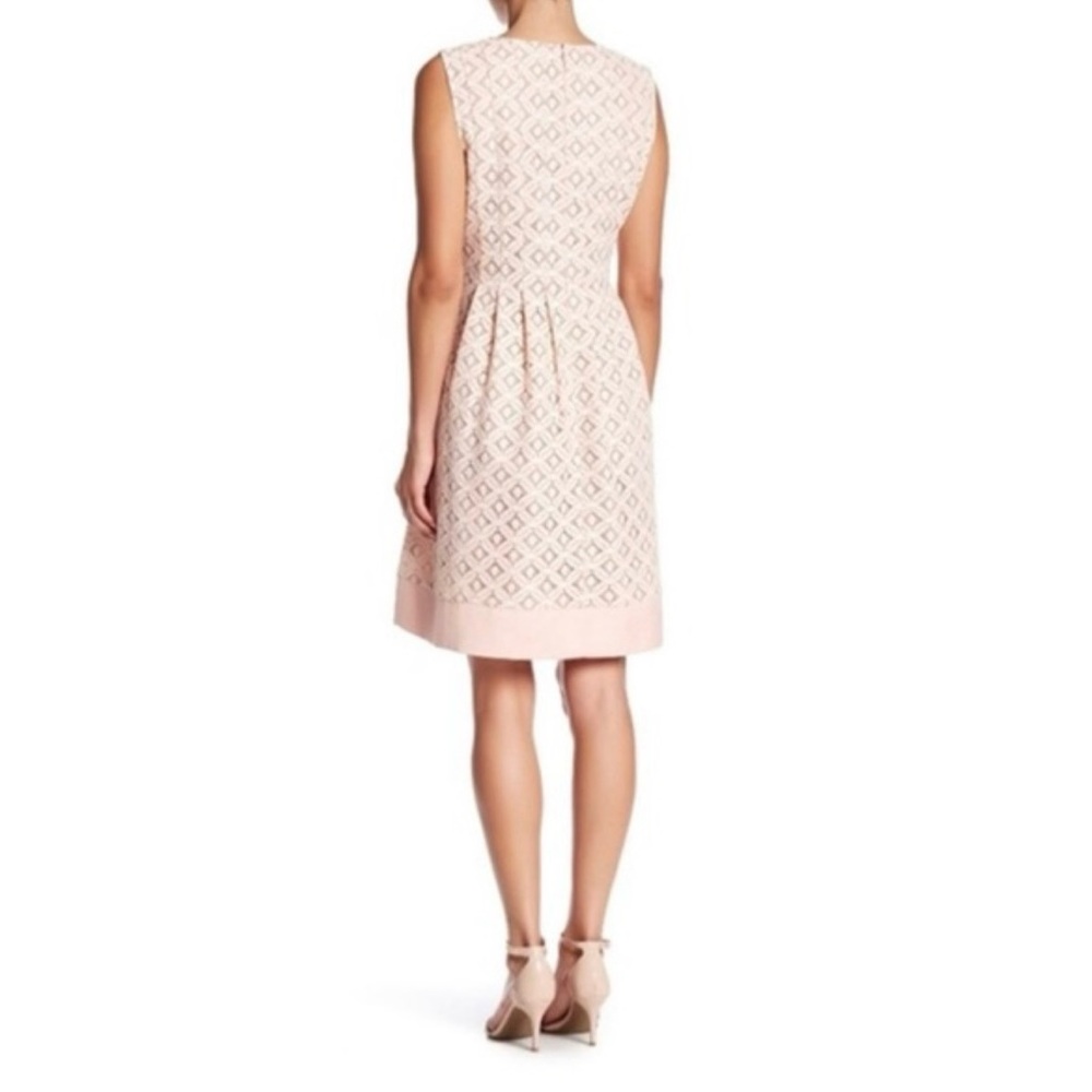 ELIZA J Lace Cutout Fit And Flare Dress Pockets Blush Pink - Picture 3 of 13